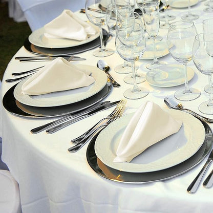 ANECO 12 Pieces Satin Napkins Soft Dinner Napkins Square Table Napkins 17 x 17 Inches for Restaurant Weddings Party Dinner Decoration (Ivory)