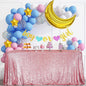 SquarePie Sequin Tablecloth 90 x 156 Inch Fuchsia Pink Sparkly Table Linen for Wedding Party