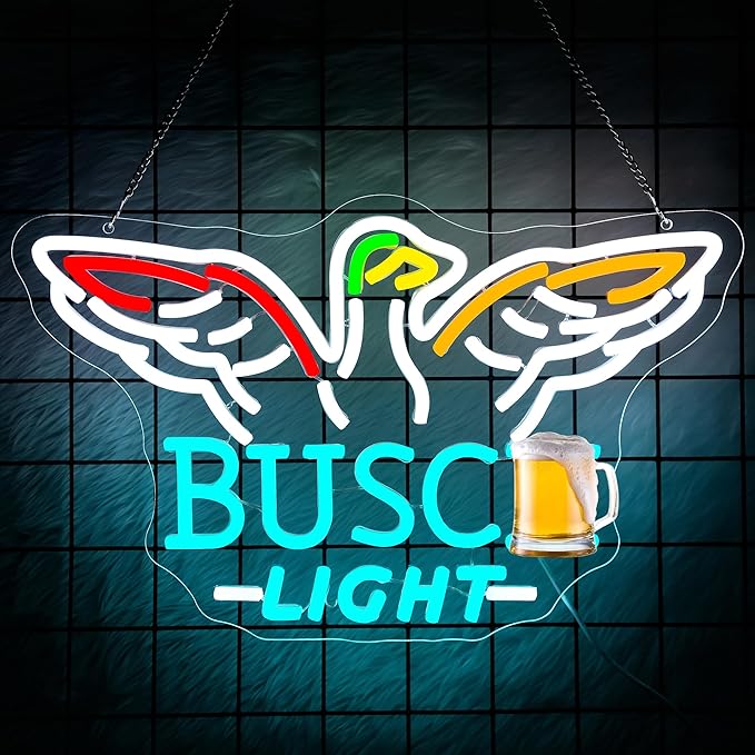 Beer Neon Sign Light for Wall Decor - Beer Bar Acrylic USB Powered LED Wall Art Decor, Light Up Sign Dimmable, for Man Cave Beer Bar Pub Business Club Party Garage 16.54" × 10.24"