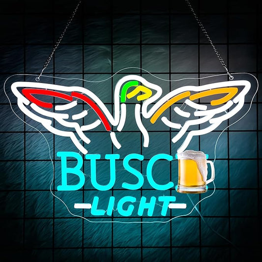 Beer Neon Sign Light for Wall Decor - Beer Bar Acrylic USB Powered LED Wall Art Decor, Light Up Sign Dimmable, for Man Cave Beer Bar Pub Business Club Party Garage 16.54" × 10.24"