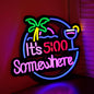 Ultrathin Its 5 00 O'clock Some Where Neon Sign Art Wall Lights for Bedroom Windows Glass Hotel Pub Cafe Wedding Birthday Party Gifts