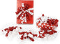 6" Metallic Glitter Red and White Self Adhesive Curly Ribbon Gift Wrap Bows for Christmas, Holiday, Birthday, Wedding, Presents, Party Favors Decorations 6-Count