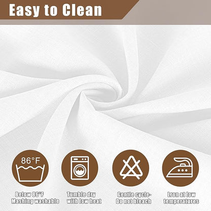 Fitable Faux Linen Tablecloths 2 Pack, Faux Burlap Fabric Table Clothes for Rectangle Tables, Rustic Table Covers for Kitchen Dining, Party, Farmhouse (White, 54 x 78 Inch)