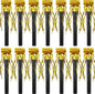Skylety 18 Pcs Party Blower Noisemakers Party Squawkers Blowouts Whistles Fringed Noise Maker Musical Blowouts for Birthday Supplies(Black and Gold)