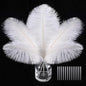 SOGUGOM White Craft Ostrich Feathers - 30PCS 8-10 inch Ostrich Feathers Kit for Centerpieces, Kindergarten Crafts, Dream Catchers and DIY Projects(White)