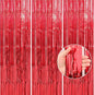 Crosize 8 Pack 3.3 x 9.9 ft Red Foil Fringe Curtains Party Decorations, Red Tinsel Curtain Backdrop for Parties, Door Streamers, Glitter Streamer Backdrop for Birthday Decoration