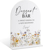 Wedding Signs for Ceremony and Reception, Boho Floral Acrylic Dessert Bar Sign, Wedding Signage with Stand, Bridal Shower Table Centerpieces, Supplies for Engagement Reception and Event Party, 25