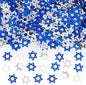 MARFOREVER Star of David Glitter Confetti, Hanukkah Confetti Table Decorations Chanukkah Metallic Foil Blue Silver Chanukkah Sprinkles Sequins Scatter for Jewish Festival Party Supplies Decor