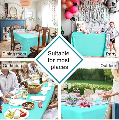 Hiasan Light Blue Tablecloth Square - Waterproof and Wrinklr Resistant Washable Polyester Fabric Table Cloth for Dining Room and Outdoor Use, 30 x 30 Inch