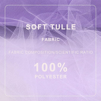 Lavender Tulle Fabric Roll Spool Bolt (54 Inch by 40 Yards) Large Tulle Wedding Party Decoration, Tutu Skirt, Table Runner, Gift Wrapping, Bridal Shower, Soft & Drape (Lavender)