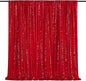 Red Sequin Backdrop Curtain 7ft x 7ft Background Drapes for Birthday Wedding Valentines Day Wall Decorations