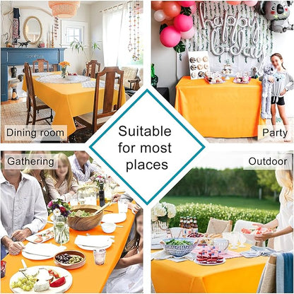 Hiasan Tablecloth for Rectangle Tables - Waterproof and Spillproof Washable Fabric Table Cloth for Dining Room Kitchen Party, 60 x 84 Inch, Orange Yellow