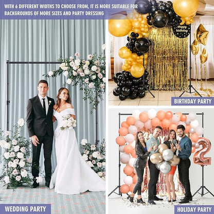 Backdrop Stand Kit - 6 Widths, 10x7.5ft Adjustable Background Stand for Parties & Studio Photography