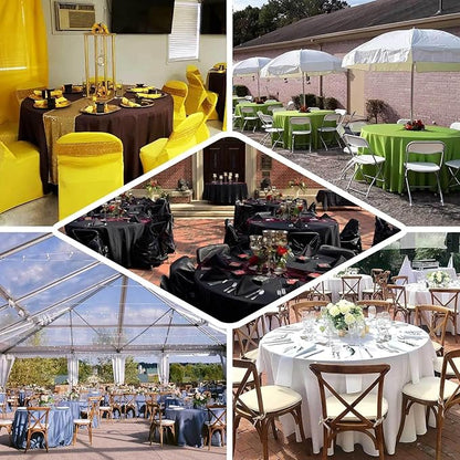 Efavormart Round Tablecloth, 120 Inch Stain & Wrinkle Resistant Washable Table Cloth, Decorative Polyester Fabric Table Cover for Banquet, Wedding, Dining - Lime Green