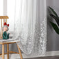 VISIONTEX White Sheer Voile Curtains, Decorative White Embossed Leaves Rod Pocket Window Drapes for Home Kitchen, Living Room and Bedroom 54 x 95 Inch, Set of 2 Curtain Panels
