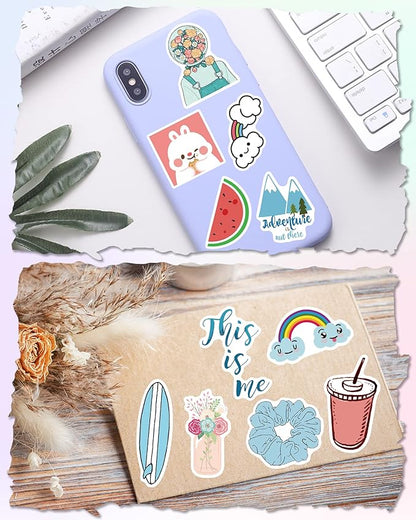 Sticker for Water Bottles, 300 Pcs/Pack Cute Vinyl Waterproof Vsco Laptop Stickers for School Students Gifts Classroom Teachers Prizes Stickers for Kids Teens Girls