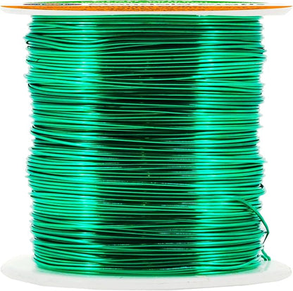 Mandala Crafts 22 Gauge Anodized Aluminum Craft Wire for Jewelry Making - 100 FT Colored Flexible Kelly Green Wire - Bendable for Bonsai Armature Crafting Sculpting
