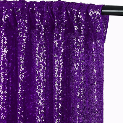JYFLZQ Purple Sequin Backdrop Curtains 6ft x 8ft 1 Panel Glitter Photo Booth Backdrops Sparkly Photography Background Drapes for Parties Wedding Bridal Showers