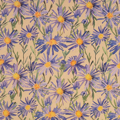 RUSPEPA Purple Daisy Floral Wrapping Paper, Watercolor Flower Kraft Paper - Mini Roll - 17 in x 32.8 ft Each Roll, Gift Wrapping Paper for Girls, Women, Wedding and Birthday,