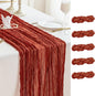 Sioloc Terracotta Table Cloth Cheesecloth Table Runner 10ft Rustic for Tea Wedding Party Baby Bridal Centerpiece Fall Decor for Home Halloween Thanksgiving