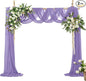 VACVELT Wedding Arch Draping Fabric, Lilac Chiffon, 2 Panels Sheer Drapes, 30 Inch x 20ft Chiffon Backdrop Curtain, Outdoor Sheer Drapery for Ceremony Party Ceiling