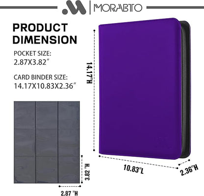 Card Binder 9 Pockets,Trading Card Binder Holds up to 864 Cards with 48 Sleeves,Zipper Card Holder Album Compatible with TCG Card/Game Cards/Sports Card