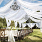6 Panels White Ceiling Drapes 5ftx20ft Extra Long Wedding Ceiling Drapes Chiffon Fabric Arch Draping Sheer Curtains Soft Drapery Draping Wedding Ceiling Decorations for Party Ceremony Stage Swag