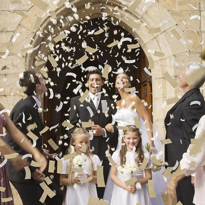 White Mix Gold Rice Confetti Cannon,6Pack Biodegradable Mulitcolor Confetti Poppers Party Shooters,12inch Party Poppers For Lawns Wedding,Birthday,Celebrations,Photo Shoots and New Years.