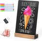 Chalkboard Sign - 8.7x12 in Decorative Family Message Board with Base