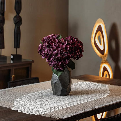 6 Pack Crochet Lace Table Runner White Lace Doilies for Furniture Handmade Cotton Doilies Rustic Table Dresser Scarf for Wedding Party Home Dining Decor, 13 × 45 Inches
