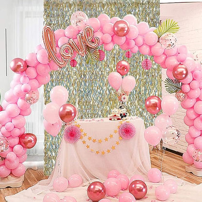 Champagne Gold Foil Fringe Backdrop - CYLMFC 3 Pack 3.3 ft x 6.6 ft Sparkle Tinsel Foil Fringe Backdrop Curtains for Birthday Anniversary Retirement Party Decorations
