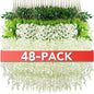Wisteria Hanging Flowers,Fake Hanging Flowers,Wisteria artificiales Garland for Home Wedding Arch Floral Party Garden Ceremony Outdoor Decor,3.6 feet Long(48,White)