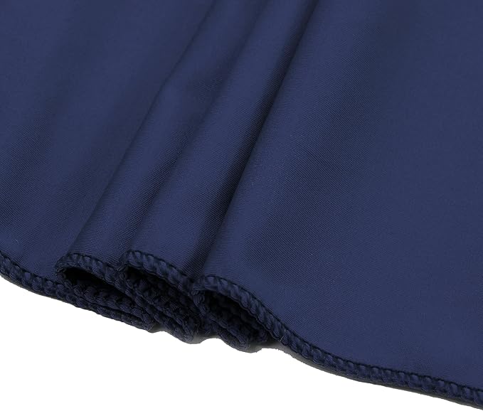 MDS Pack of 125 Spandex Chair Sashes Bows Elastic Stretch Dining Chair Bands Ties Without Slider Buckle Universal fits for Wedding Baby Shower Birthday Party Banquet Event Decoration - Navy Blue