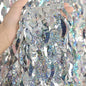 4 Pack Silver Tinsel Backdrop - CYLMFC 3.3 ft x 6.6 ft Streamer Metallic Tinsel Foil Fringe Curtains Photo Booth Props Wall Curtains for Bachelorette Birthday Party Decor