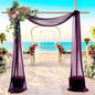 MDS Halloween Chiffon Draping Fabric - 2 Panel, 30" Wide x 40ft Long - Sheer Spooky Arbor & Canopy Drapery for Haunted House Backdrops, Party Ceilings, DIY Costumes & Themed Events - Eggplant