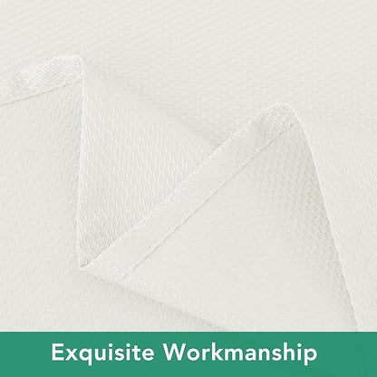 Biscaynebay Textured Fabric Round Tablecloths 70", Ivory Water Resistant Table Cloth Circle Folding Table Covers for Dining, Kitchen, Wedding, Parties etc. Machine Washable