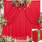 10 Panels 5x10ft Red Backdrop Curtains for Parties, Wrinkle Free Red Photo Backdrop Drapes Back Drop Cloth for Wedding Birthday Photography Baby Shower Background Decor, 50ftx10ft
