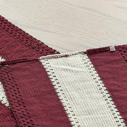 Artoid Mode Red Farmhouse Rustic Table Runner, Seasonal Hollow Kitchen Dining Table Decoration for Home Party Decor 12x120 Inch