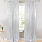 ShinyBeauty Sparkle Backdrop Curtain Silver 2 Panels Set Sequin Photo Backdrop 2FTx8FT Sequin Backdrop Curtain Pack of 2-1220S