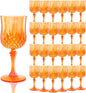 Plastic Wine Glasses，Orange Goblets Vintage Style Cordial Drinking Glasses for Wedding Reception, Halloween Grand Event Party Supplies (24, Pumpkin orange)