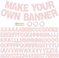 BEISHIDA 116 PCS Glitter Color Pink DIY Letter Banner Kit Make Your Own Banner，Including 111 Letters and Numbers 3 Rope and 4 Threading Device,Customized for Birthday Graduation Wedding Party Decor