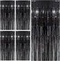 Black Party Streamers Foil Fringe Backdrop Curtains Tinsel Streamers Birthday Party Decorations Fringe Backdrop for Birthday Party Graduation Bridal Shower