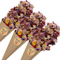 PATIKIL Dried Flower Confetti Cones, 30Pcs Paper Tapers Cone Holder with Dried Rose Petals / Sticker for Wedding Party Engagement Birthday DIY Decoration, Purple