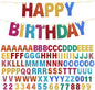 TaoBary 112 Pcs DIY Letter Kit Glitter Customizable Banner Letters Include 107 Letters and Numbers 3 Rope and 2 Needles for Birthday Halloween Christmas Wedding Valentine Party Decor(Rainbow)
