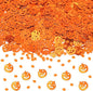 MARFOREVER Halloween Pumpkin Confetti Table Decorations, Orange Pumpkin Scatter Confetti Party Table Decor Mixed Size Pumpkin Sprinkles for Fall Halloween Party Supplies