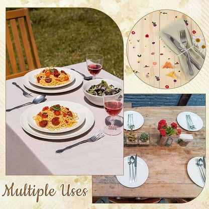 3PCS Champagne Floral Table Runner 10 FT, Embroidery Daisy Table Runners Seasonal Sheer Tulle Table Runner for Thanksgiving Wedding Birthday Baby Shower Party ﻿