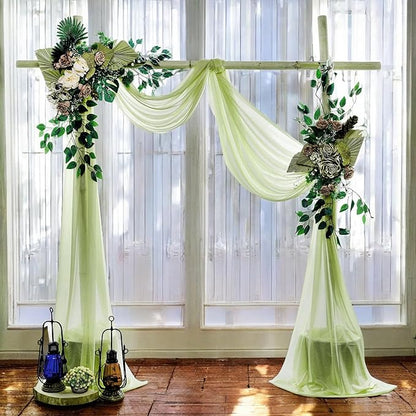 MDS Halloween Chiffon Draping Fabric - 1 Panel, 30" Wide x 50ft Long - Sheer Spooky Arbor & Canopy Drapery for Haunted House Backdrops, Party Ceilings, DIY Costumes & Themed Events - Sage Green