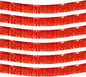 6 Pack 10 Feet Red Foil Fringe Garland Metallic Tinsel Streamers Banner Wall Hanging Curtain Backdrop Banner for Parade Floats, Thanksgiving, Christmas, Birthday, Halloween Party Decorations