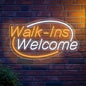 Walk-Ins Welcome Neon Sign, Neon Sign For Wall Decor, Yellow + white Led Signs Usb Powered, Living Game Room Decor, For Bedroom Restaurant Bar Hotel Shop Party Birthday(16.5x9.4in)