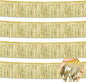 4 Pack 10 Feet Light Gold Foil Fringe Garland Metallic Tinsel Streamers Banner Wall Hanging Curtain Backdrop for Parade Floats, Wedding, Graduate, Mother's Day, Birthday Party Decoration